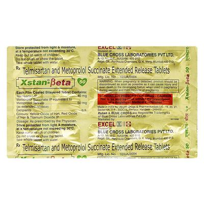 XSTAN BETA 50mg Tablet 15's - Hypertension-Ang