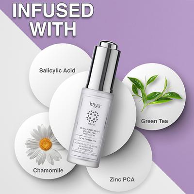 Kaya 2% Salicylic Acid + 1% Zinc Pca Face Serum, Acne Corrector, Mild Exfoliation, All Skin Types 30 ml - Face Serum