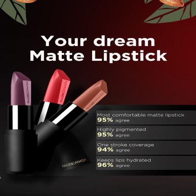Facescanada Weightless Matte Finish Lipstick Pretty Sepia 08 4.5 gm - Lipsticks