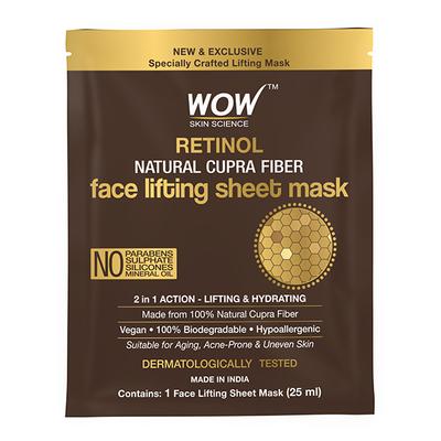 WOW Skin Science Retinol Natural Cupra Fiber Face Lifting Sheet Mask 25 ml - Sheet Masks