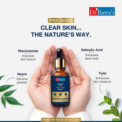 Dr Batras Pro+ Skin Clear Serum for Acne-Free Skin, with Salicylic Acid & Niacinamide 50 ml - Face Serum