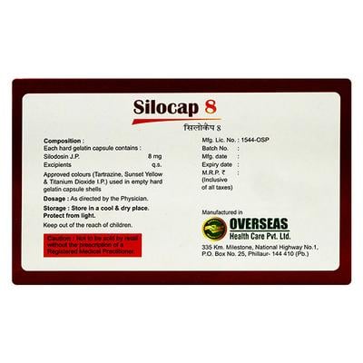 Silocap 8mg Capsule 10'S - Bladder And Prostate Disorders-Dru