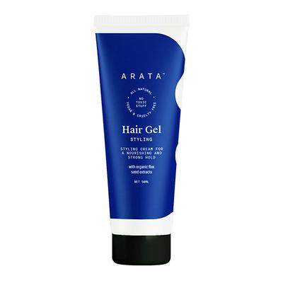 Arata Natural Hair Gel for Styling, Shaping, Strong Hold and with Organic Flaxseed and Extracts 50ml - Hair Gels & Waxes
