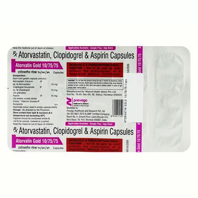 ATORVATIN GOLD 10/75/75 Capsule 10's - Blood Clot-Ant