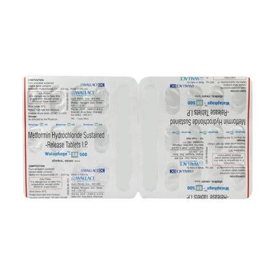 Walaphage SR 500mg Tablet 15'S - Diabetes-Ant