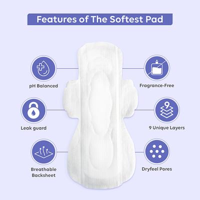 LAIQA Ultra Soft Heavy Flow Night Sanitary Pads For Women- 30XL Pads + 2 Pantyliners 32's - Others