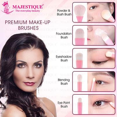 Majestique Premium Make Up Brush Set for Face and Eye, Travel Makeup Brushes Set with Bucket 1's - Face Brush