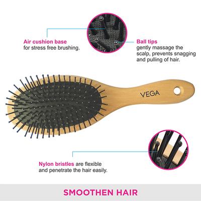 Vega Wooden Cushion Brush (E2 - CBB) 1's - Hair Brushes
