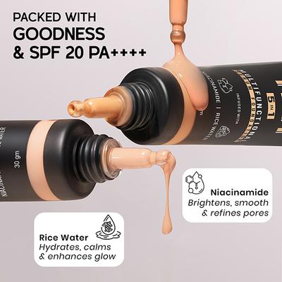 Insight Cosmetics Skin Tint 5In1 Multifunctional Serum Foundation - Latte Please ! 30 gm - Foundation