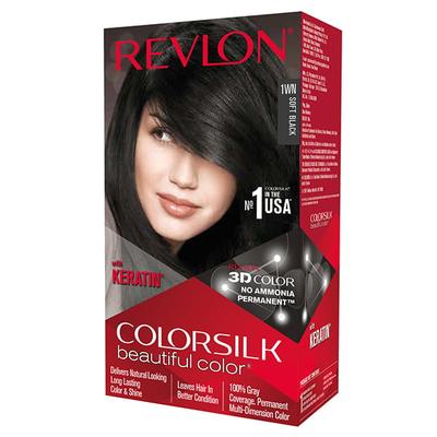 Revlon Colorsilk Hair Color with Keratin - Soft Black 1WN 40ml + 40ml + 11.8ml 1's - Crème