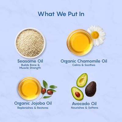 The Mom's Co. Massage Oil with Organic Jojoba, Wheat Germ & Chamomile Oils for Babies 100ml - Creams, Lotions & Oils