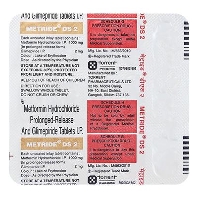 METRIDE DS 2mg Tablet 15's - Diabetes-Ant
