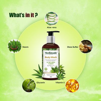 Medimade Aloe Vera And Neem Body Wash 300 ml - Shower Gels & Body Wash