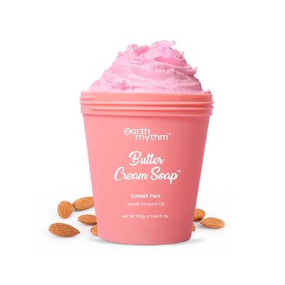Earth Rhythm Sweet Pea Butter Cream Soap 160 gm - Shower Gels & Body Wash