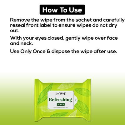Jaquline USA Refreshing Wipes (Pack of 10) 1's - Facial Wipes & Tissues