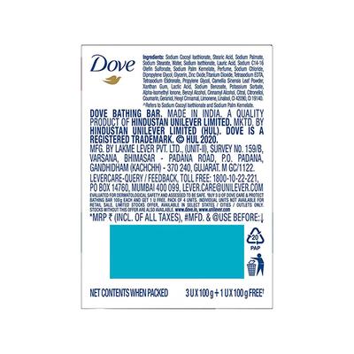 Dove Care & Protect Bar, Removes Germs & Moisturises Skin 400gm 4's - Soaps