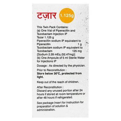 Tazar 1.125gm Injection 1's - Bacterial Infections-Pen