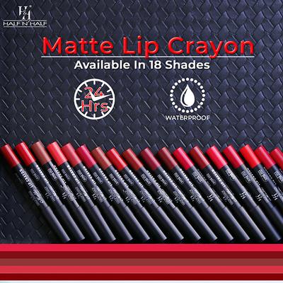 Half N Half Matte Lip Crayon Velvet Soft & Long Lasting, 24H Super Stay, Ultra Creamy, Intensely Pigmented 19, Sizzler 3.5 gm - Lip Crayons