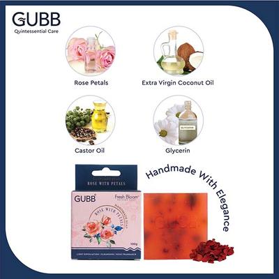 GUBB Fresh Bloom Handmade Bathing Soap With Rose & Petals 100 gm - Soaps