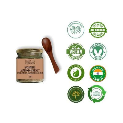 Essentia Extracts Kashmiri Almond Walnut Face Scrub 100 gm - Scrubs & Exfoliants