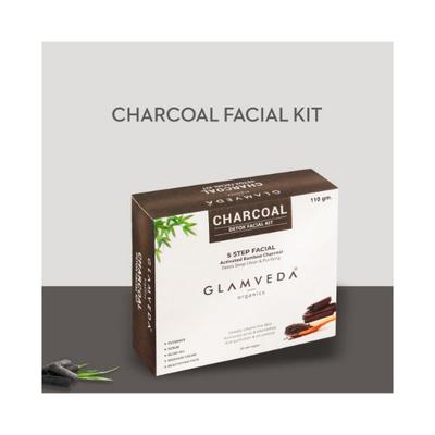Glamveda Charcoal Detox and Anti Pollution Facial Kit 110 gm - Facial Kits