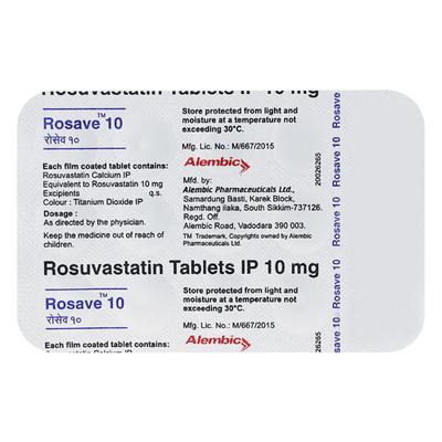 Rosave 10mg Tablet 15'S - High Cholesterol-Dys
