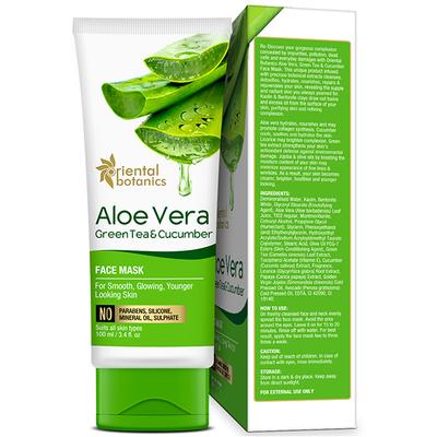 Oriental Botanics Aloe Vera, Green Tea & Cucumber Face Mask 100 ml - Masks & Peels