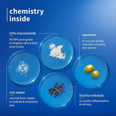 Plum 10% Niacinamide Face Serum with Rice Water Clarity Boost Fragrance free 15ml - Face Serum