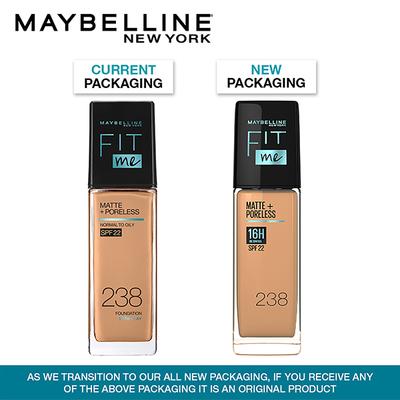 Maybelline New York Fit Me MatteplusPoreless Liquid Foundation with Pump 238 Rich Tan 30 gm - Foundation
