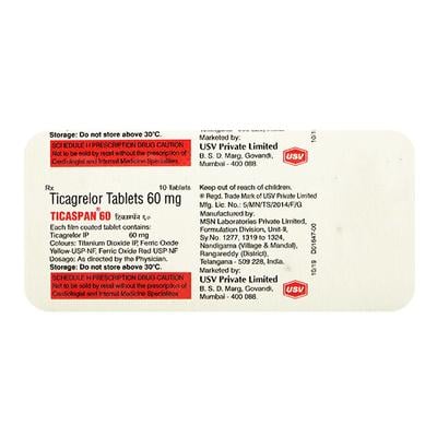 TICASPAN 60 Tablet 10's - Blood Clot-Ant