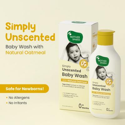 Mother Sparsh Simply Unscented Baby Wash 200 ml - Baby Body Wash