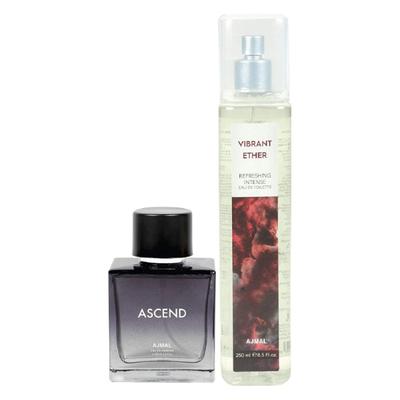 Ajmal Ascend EDP & Vibrant Ether EDT For Men & Women Combo Pack Of 2 350 ml - Perfumes (Edt/Edp)