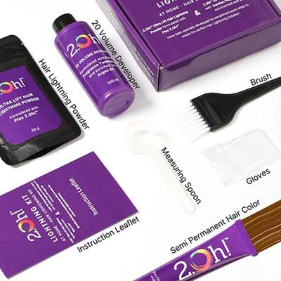 2.Oh! Semi Permanent Hair Color + Lightning Kit - Hazelnut Combo 1's - Hair Creams