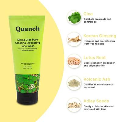 Quench Botanics Mama Cica Pore Clearing Exfoliating Face Wash 100 ml - Face Wash & Cleansers
