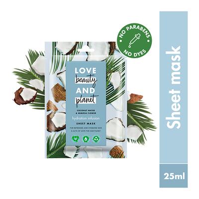 Love Beauty And Planet Coconut Water & Mimosa Flower Sheet Mask 25 ml - Sheet Masks