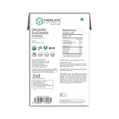 Merlion Naturals Organic Shatavari Powder 227 gm - Face Packs