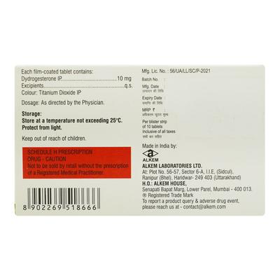 DYDROSURE 10 Tablet 10's - Hormonal Therapy-Oes