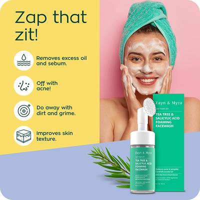Zayn & Myza Tea Tree & Salicylic Acid Foaming Face Wash For Women 100 ml - Scrubs & Exfoliants