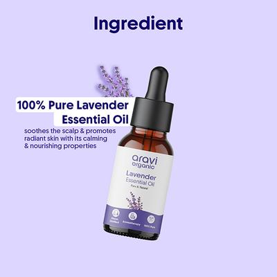 Aravi Organic Lavender Essential Oil 100% Pure Oil 15 ml - Essential Oils