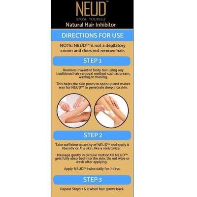 NEUD Natural Hair Inhibitor Permanent Removal Cream 100 gm - Hair Removal Accessories