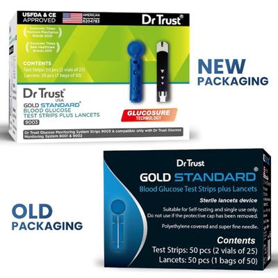 Dr Trust USA Gold Standard Blood Glucose Test Strips (50's) Plus Lancets (50's) (9003) - Blood Glucose Monitors/Strips