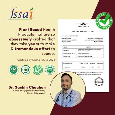 Rasayanam Plant Based Vitamin B12 Capsules 120's - Multi-Vitamins