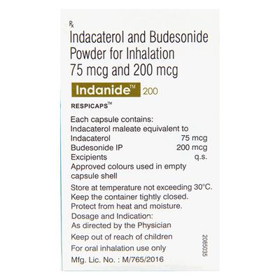 INDANIDE 200 Respicap 30's - Asthma/COPD-Ast
