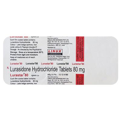 Lurastar 80mg Tablet 10'S - Schizophrenia-Aps