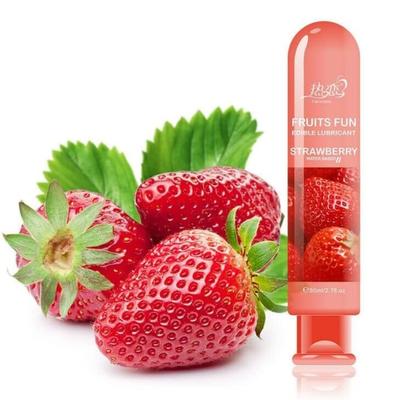 Fruits Fun Edible Strawberry Water Based Lubricant 80 ml - Flavoured Lubes
