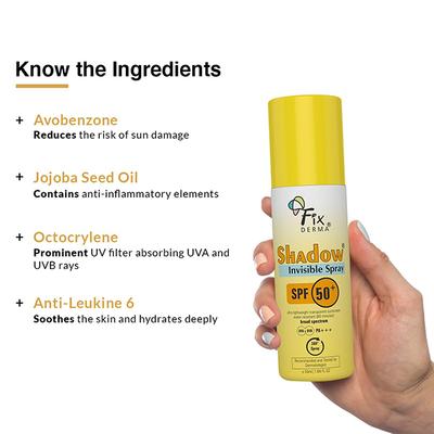 Fixderma Shadow SPF 50+ Invisible Spray (Can) 50 ml - Body Sunscreen