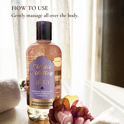 Vedic Valley LAVENDER STRESS RELIEVING BODY MASSAGE OIL CERTIFIED NATURAL 300 ml - Massage Oils