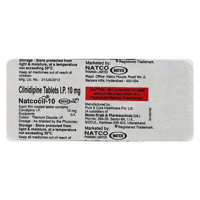 Natcocil 10mg Tablet 10'S - Hypertension-Cal