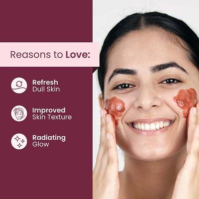 Mother Sparsh Rose and Beetroot Ubtan Face Wash for Dull and Uneven Skin with Rose Oil Vitamin E Moroccan Clay and Walnut 75ml - Face Wash & Cleansers