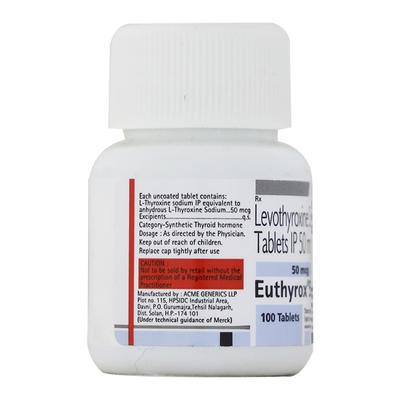Euthyrox 50mcg Tablet 100'S - Hypothyroidism